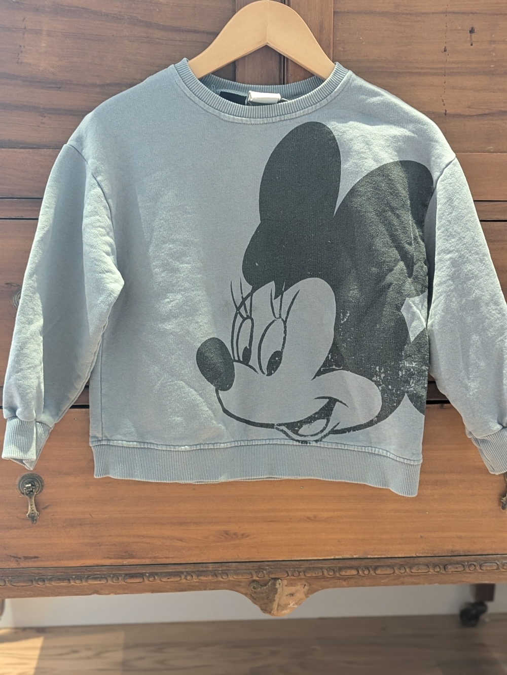 Zara Girls Light Blue Minnie Mouse Graphic Sweatshirt